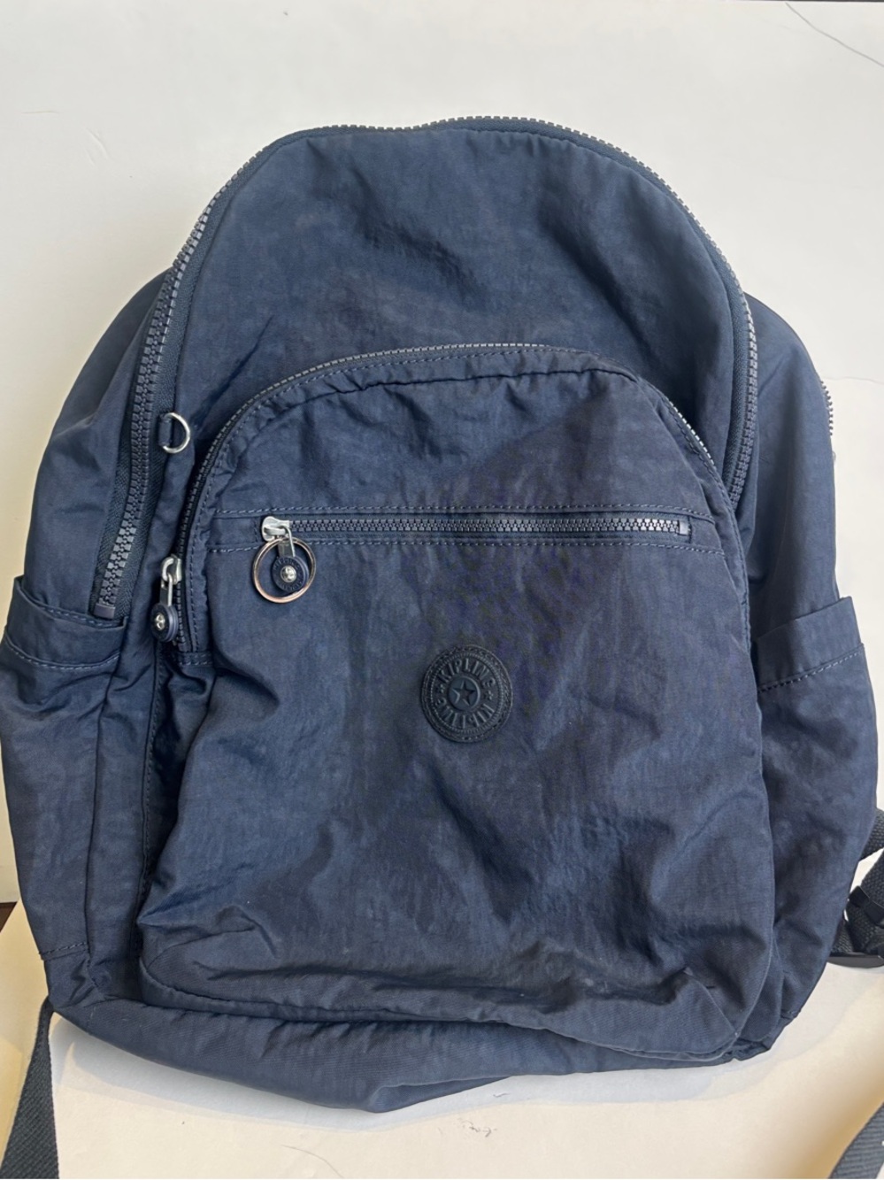 Kipling Navy Blue Nylon Seoul Laptop Backpack Travel School Bag